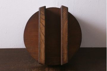 アンティーク雑貨　総ケヤキ材　味わいのある古い花台(飾り台、DIY)(R-041084)
