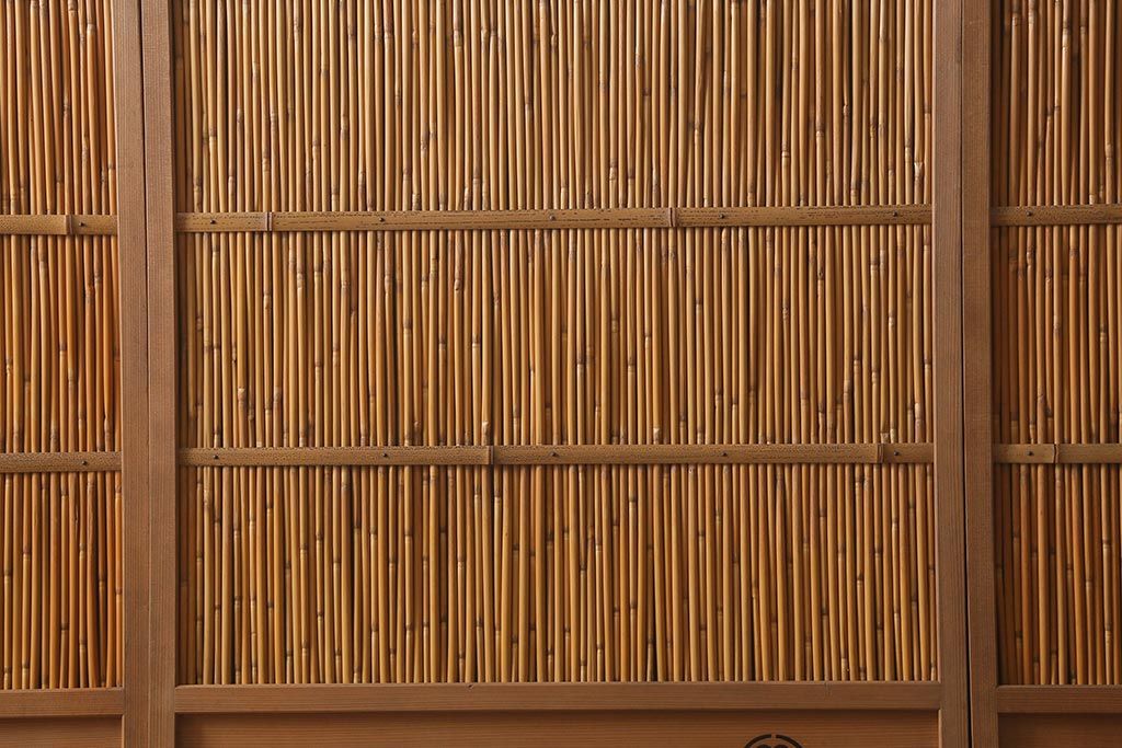レトロ建具　昭和後期　美品!和の風情を演出してくれる御簾戸4枚セット(戸、簀戸、葭戸、夏障子、夏戸、窓、葦戸)(R-041087)