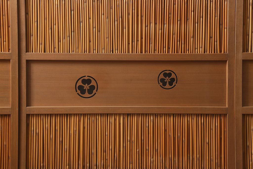 レトロ建具　昭和後期　美品!和の風情を演出してくれる御簾戸4枚セット(戸、簀戸、葭戸、夏障子、夏戸、窓、葦戸)(R-041087)