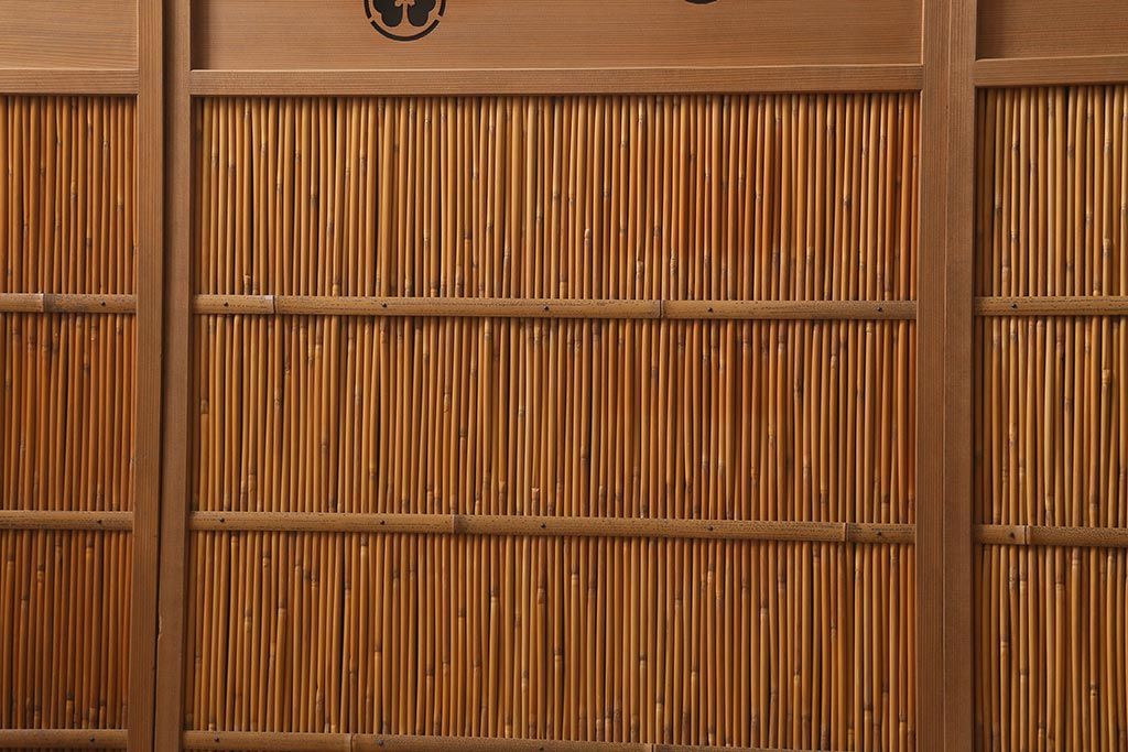 レトロ建具　昭和後期　美品!和の風情を演出してくれる御簾戸4枚セット(戸、簀戸、葭戸、夏障子、夏戸、窓、葦戸)(R-041087)