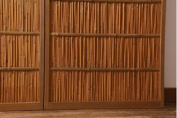 レトロ建具　昭和後期　美品!和の風情を演出してくれる御簾戸4枚セット(戸、簀戸、葭戸、夏障子、夏戸、窓、葦戸)(R-041087)