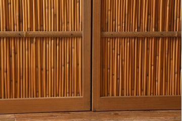 レトロ建具　昭和後期　美品!和の風情を演出してくれる御簾戸4枚セット(戸、簀戸、葭戸、夏障子、夏戸、窓、葦戸)(R-041087)