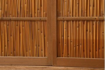 レトロ建具　昭和後期　美品!和の風情を演出してくれる御簾戸4枚セット(戸、簀戸、葭戸、夏障子、夏戸、窓、葦戸)(R-041087)