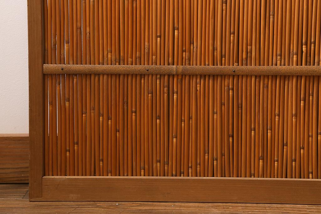 レトロ建具　昭和後期　美品!和の風情を演出してくれる御簾戸4枚セット(戸、簀戸、葭戸、夏障子、夏戸、窓、葦戸)(R-041087)