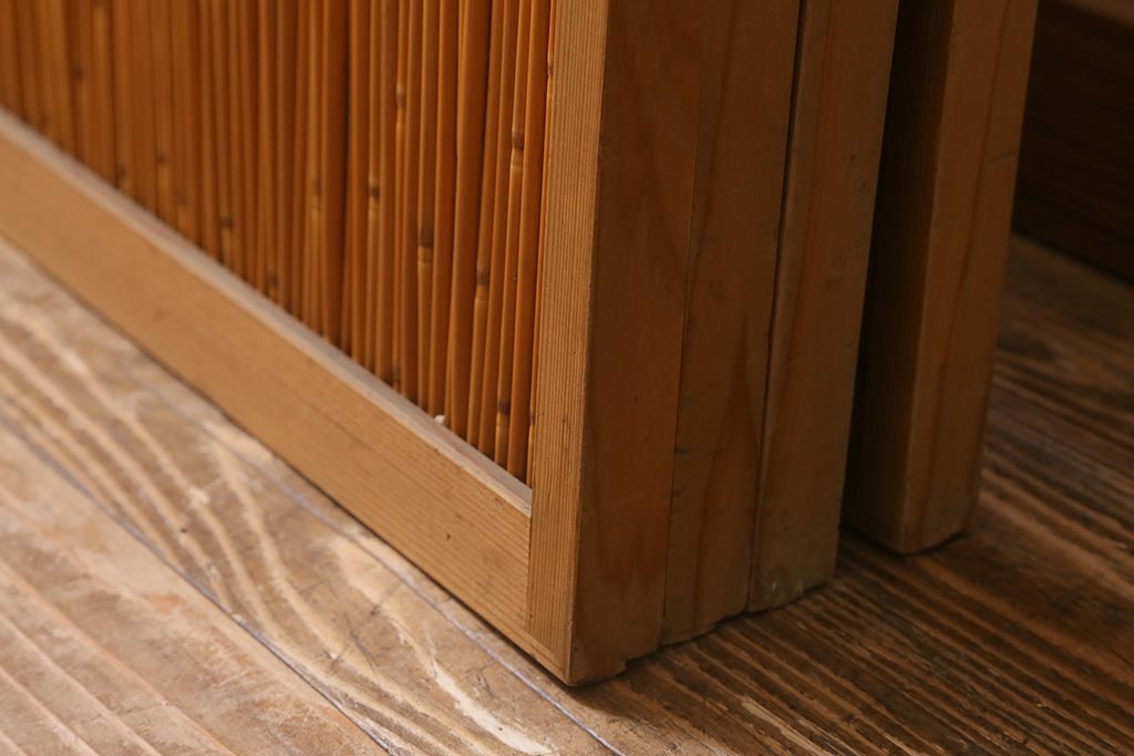 レトロ建具　昭和後期　美品!和の風情を演出してくれる御簾戸4枚セット(戸、簀戸、葭戸、夏障子、夏戸、窓、葦戸)(R-041087)