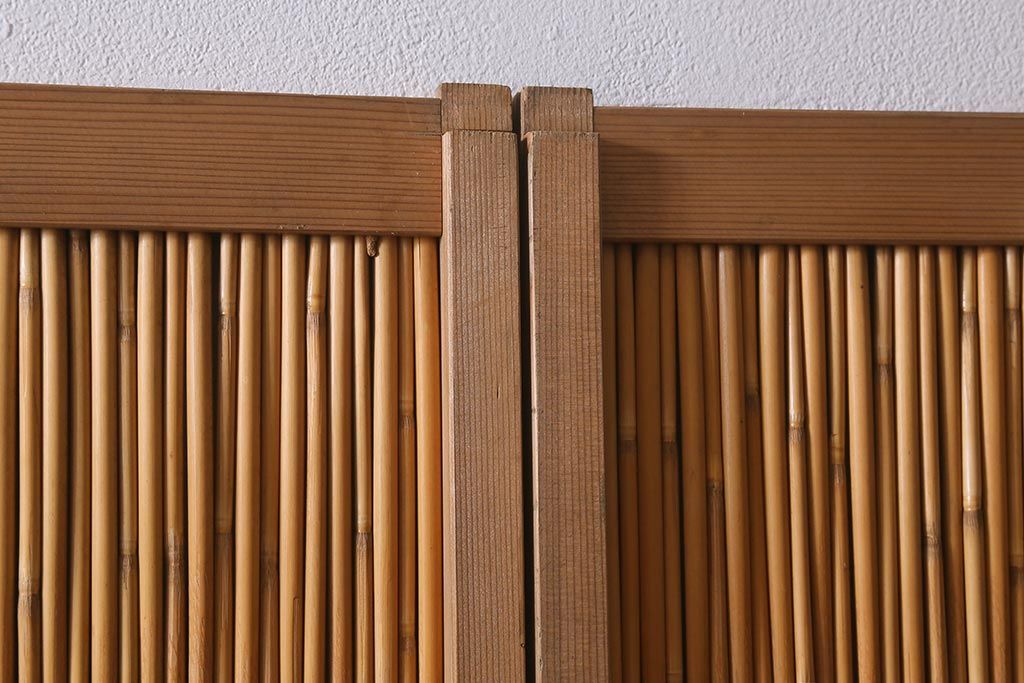 レトロ建具　昭和後期　美品!和の風情を演出してくれる御簾戸4枚セット(戸、簀戸、葭戸、夏障子、夏戸、窓、葦戸)(R-041087)