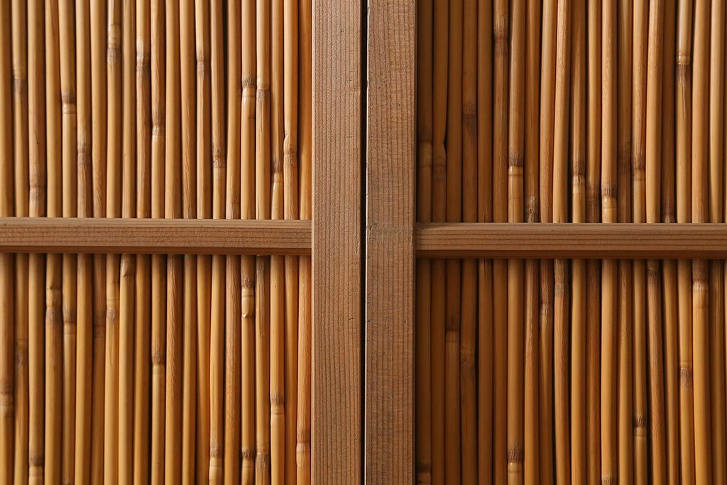 レトロ建具　昭和後期　美品!和の風情を演出してくれる御簾戸4枚セット(戸、簀戸、葭戸、夏障子、夏戸、窓、葦戸)(R-041087)