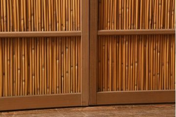 レトロ建具　昭和後期　美品!和の風情を演出してくれる御簾戸4枚セット(戸、簀戸、葭戸、夏障子、夏戸、窓、葦戸)(R-041087)