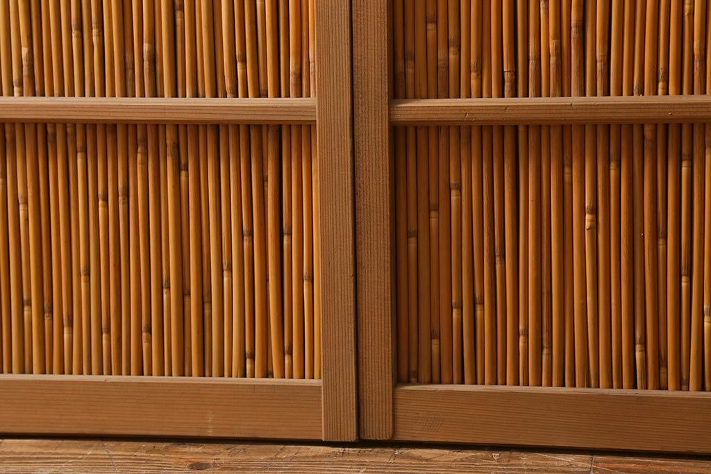 レトロ建具　昭和後期　美品!和の風情を演出してくれる御簾戸4枚セット(戸、簀戸、葭戸、夏障子、夏戸、窓、葦戸)(R-041087)