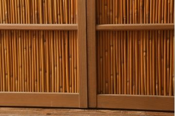 レトロ建具　昭和後期　美品!和の風情を演出してくれる御簾戸4枚セット(戸、簀戸、葭戸、夏障子、夏戸、窓、葦戸)(R-041087)