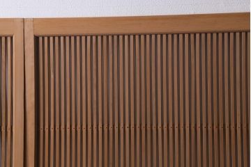 アンティーク建具　和製アンティーク　昭和中期　味わい深い木味が魅力の万本格子戸4枚セット(引き戸、建具)(R-041088)
