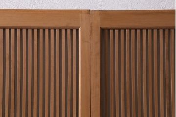 アンティーク建具　和製アンティーク　昭和中期　味わい深い木味が魅力の万本格子戸4枚セット(引き戸、建具)(R-041088)
