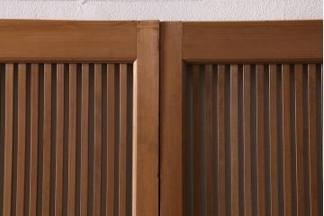 アンティーク建具　和製アンティーク　昭和中期　味わい深い木味が魅力の万本格子戸4枚セット(引き戸、建具)(R-041088)