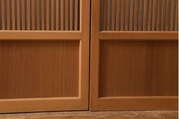 アンティーク建具　和製アンティーク　昭和中期　味わい深い木味が魅力の万本格子戸4枚セット(引き戸、建具)(R-041088)