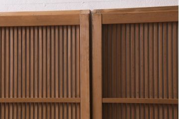 アンティーク建具　和製アンティーク　昭和中期　味わい深い木味が魅力の万本格子戸4枚セット(引き戸、建具)(R-041088)