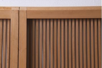 アンティーク建具　和製アンティーク　昭和中期　味わい深い木味が魅力の万本格子戸4枚セット(引き戸、建具)(R-041088)