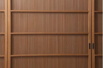 アンティーク建具　和製アンティーク　昭和中期　味わい深い木味が魅力の万本格子戸4枚セット(引き戸、建具)(R-041088)