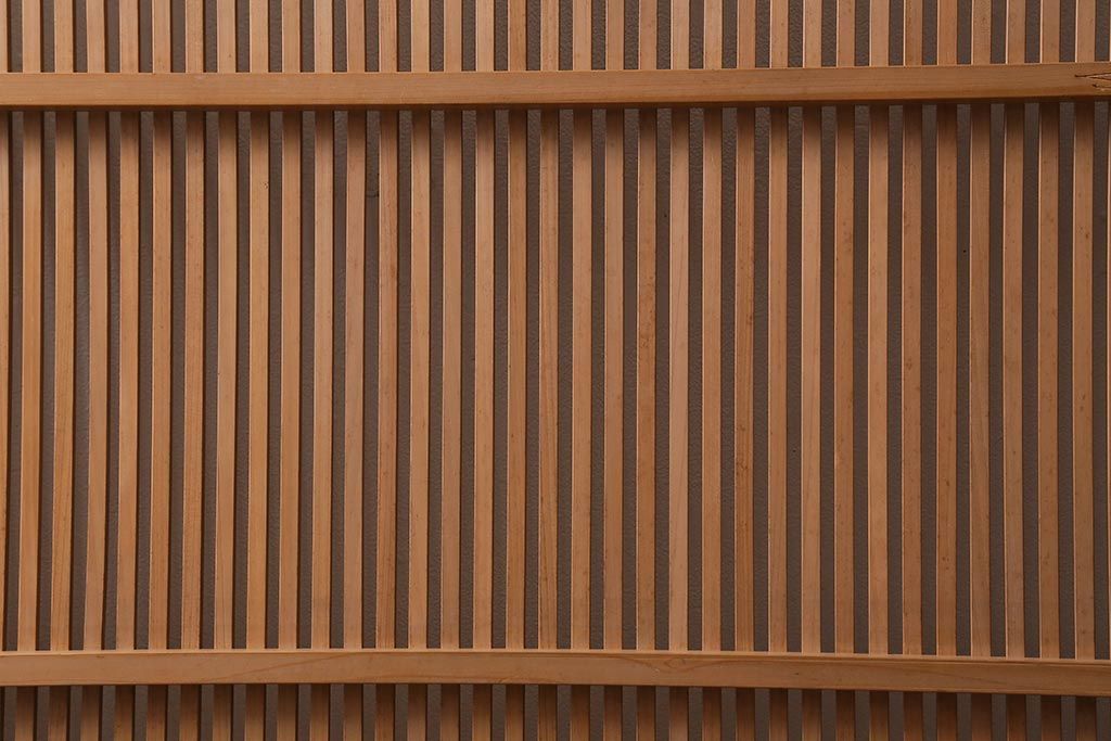 アンティーク建具　和製アンティーク　昭和中期　味わい深い木味が魅力の万本格子戸4枚セット(引き戸、建具)(R-041088)