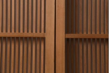 アンティーク建具　和製アンティーク　昭和中期　味わい深い木味が魅力の万本格子戸4枚セット(引き戸、建具)(R-041088)