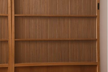 アンティーク建具　和製アンティーク　昭和中期　味わい深い木味が魅力の万本格子戸4枚セット(引き戸、建具)(R-041088)