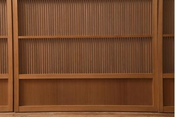 アンティーク建具　和製アンティーク　昭和中期　味わい深い木味が魅力の万本格子戸4枚セット(引き戸、建具)(R-041088)