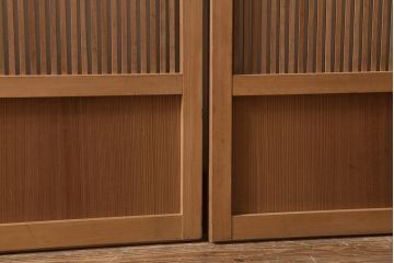 アンティーク建具　和製アンティーク　昭和中期　味わい深い木味が魅力の万本格子戸4枚セット(引き戸、建具)(R-041088)