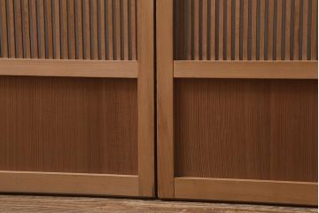 アンティーク建具　和製アンティーク　昭和中期　味わい深い木味が魅力の万本格子戸4枚セット(引き戸、建具)(R-041088)