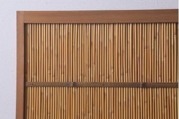 ビンテージ建具　和の風情を演出する御簾戸2枚セット(簾戸、簀戸、葭戸、夏障子、夏戸、葦戸)(R-041089)
