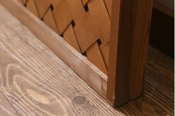 ビンテージ建具　和の風情を演出する御簾戸2枚セット(簾戸、簀戸、葭戸、夏障子、夏戸、葦戸)(R-041089)