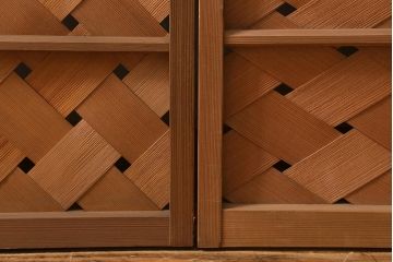 ビンテージ建具　和の風情を演出する御簾戸2枚セット(簾戸、簀戸、葭戸、夏障子、夏戸、葦戸)(R-041089)
