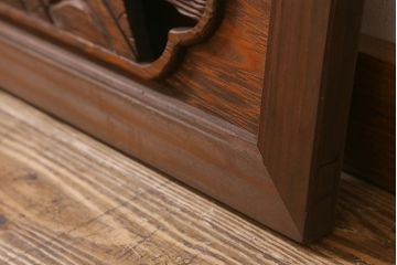 アンティーク建具　和製アンティーク　昭和中期　近江八景　繊細な彫刻が見事な欄間(明かり取り、明り取り)(R-041091)