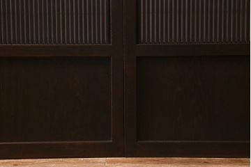 アンティーク建具　和製アンティーク　大正昭和初期　裏障子付き　和モダンな空間におすすめな万本格子戸3枚セット(引き戸、建具)(R-041093)