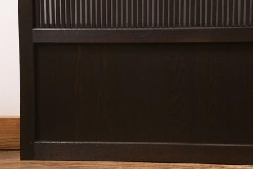 アンティーク建具　和製アンティーク　大正昭和初期　裏障子付き　和モダンな空間におすすめな万本格子戸3枚セット(引き戸、建具)(R-041093)