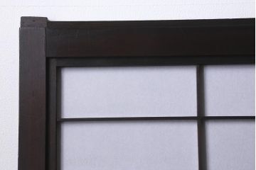 アンティーク建具　和製アンティーク　大正昭和初期　裏障子付き　和モダンな空間におすすめな万本格子戸3枚セット(引き戸、建具)(R-041093)