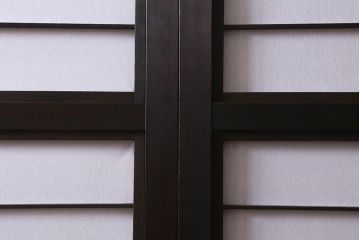 アンティーク建具　和製アンティーク　大正昭和初期　裏障子付き　和モダンな空間におすすめな万本格子戸3枚セット(引き戸、建具)(R-041093)