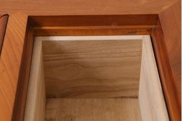 中古　民芸家具　総欅(ケヤキ)材　和の風情漂う関西火鉢(長火鉢、座卓、囲炉裏)(R-041095)