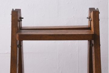 アンティーク雑貨　樫(カシ)材　レトロなステップラダー(脚立、はしご、梯子)(R-041098)