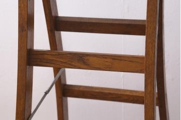 アンティーク雑貨　樫(カシ)材　レトロなステップラダー(脚立、はしご、梯子)(R-041098)