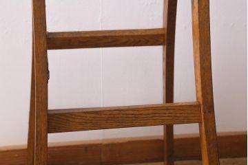 アンティーク雑貨　樫(カシ)材　レトロなステップラダー(脚立、はしご、梯子)(R-041098)