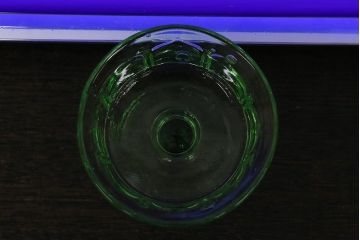 アンティーク雑貨　ウランガラスのレトロなアイスクリームコップ2個セット(氷コップ)(R-041104)