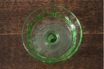 アンティーク雑貨　ウランガラスのレトロなアイスクリームコップ2個セット(氷コップ)(R-041104)