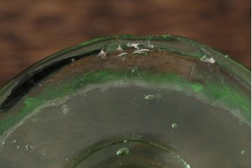 アンティーク雑貨　ウランガラスのレトロなアイスクリームコップ2個セット(氷コップ)(R-041104)