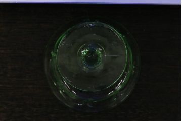 アンティーク雑貨　ウランガラスのレトロなアイスクリームコップ2個セット(氷コップ)(R-041104)