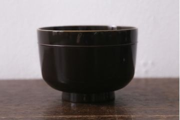 アンティーク雑貨　大正昭和初期　箱付き　輪島塗　極上本堅地お膳・お椀セット(木製漆器、和食器)(R-041106)