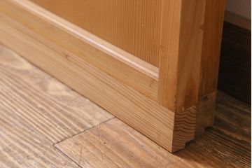 アンティーク建具　和製アンティーク　昭和中期　味わい深い木味が魅力の万本格子戸2枚セット(引き戸、建具)(R-041107)