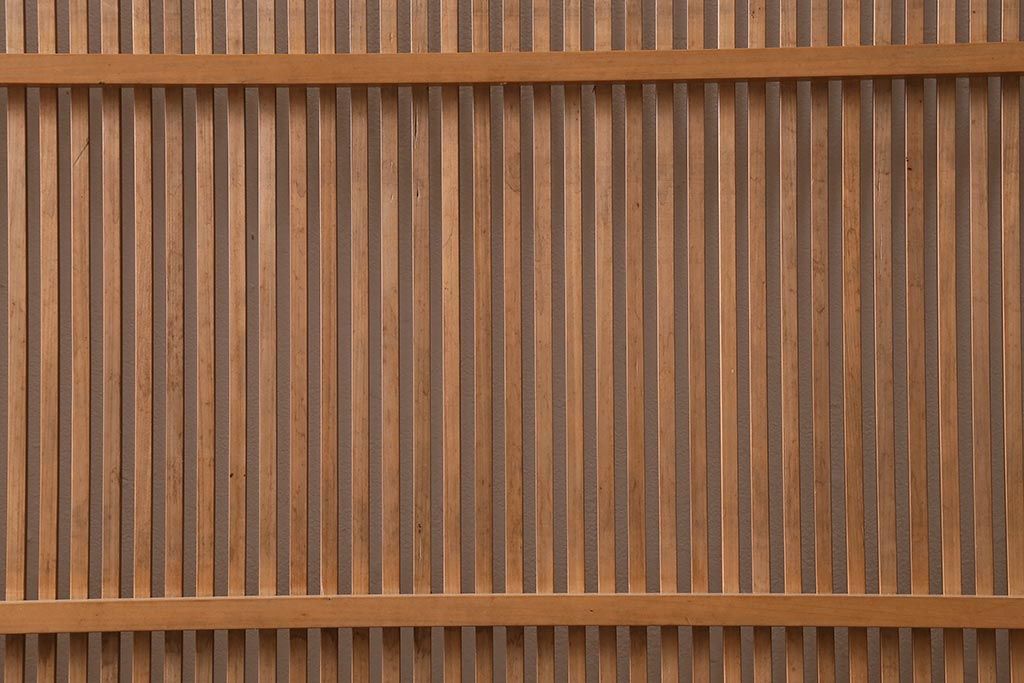 アンティーク建具　和製アンティーク　昭和中期　味わい深い木味が魅力の万本格子戸2枚セット(引き戸、建具)(R-041107)