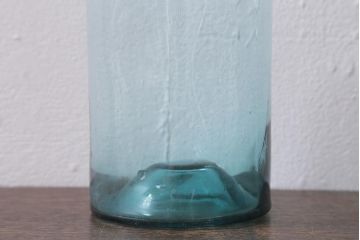 アンティーク雑貨　戦前　明治大正　希少!　ねじ込みふた　ガラス蓋付き一升瓶(硝子瓶、ガラスビン)(R-041109)