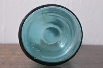 アンティーク雑貨　戦前　明治大正　希少!　ねじ込みふた　ガラス蓋付き一升瓶(硝子瓶、ガラスビン)(R-041109)