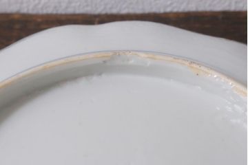 アンティーク雑貨　古民具・骨董　明治期　山水図　色絵七寸皿4枚セット(染付皿、中皿、和食器)(R-041110)