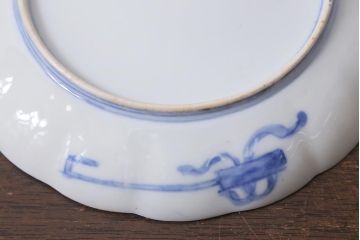 アンティーク雑貨　古民具・骨董　明治期　伊万里焼　色絵七寸皿2枚セット(和食器、中皿)(R-041112)